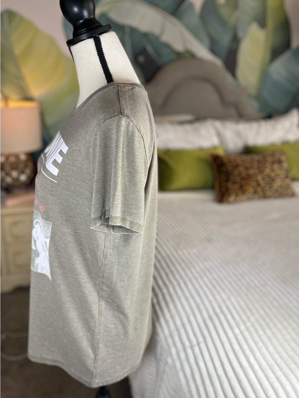 Lucky Brand Olive Green Grey Bowie Ziggy Stardust Tour Tee Size Large NWOT - Picture 6 of 14